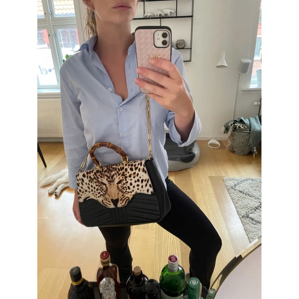 GUCCI  Leopard head  Ponyhair chain bag - Picture 2 of 12